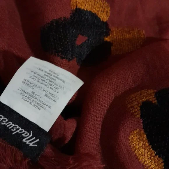 Madewell Lightweight Jacquard Scarf  Stained Mahogany - Picture 3 of 4